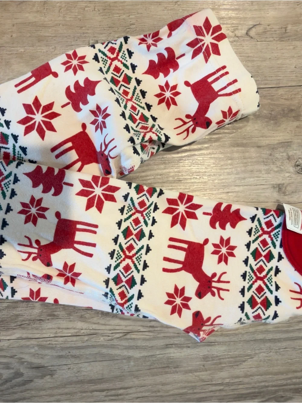 Hanna Andersson Red & White Reindeer Holiday Pajama Set