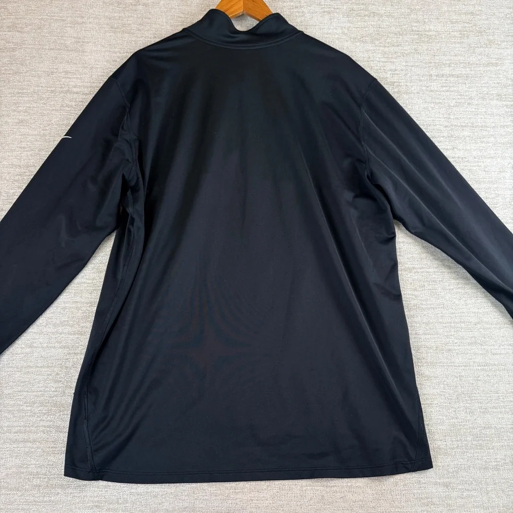 Nike Carolina Panthers NFL 1/2 Zip Pullover Men Black Performance Top XL Dri-Fit
