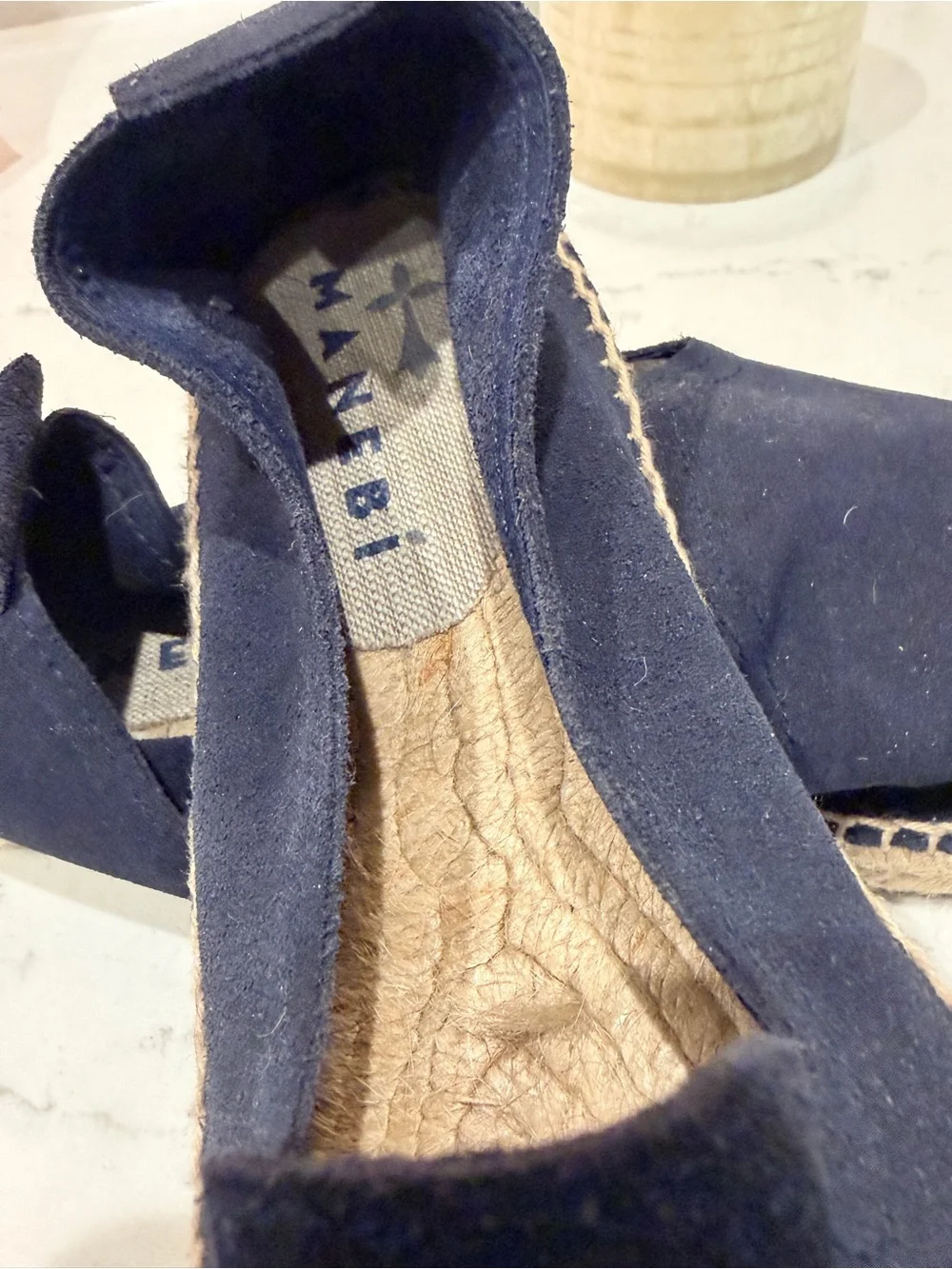 Manebí Navy Blue Suede Double Sole Espadrilles Slip-On Shoes EU 40