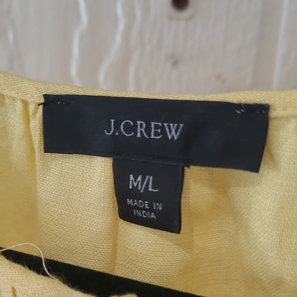 J Crew Long Sleeve 100% Linen Tiered Midi Dress Size M/L NWOT