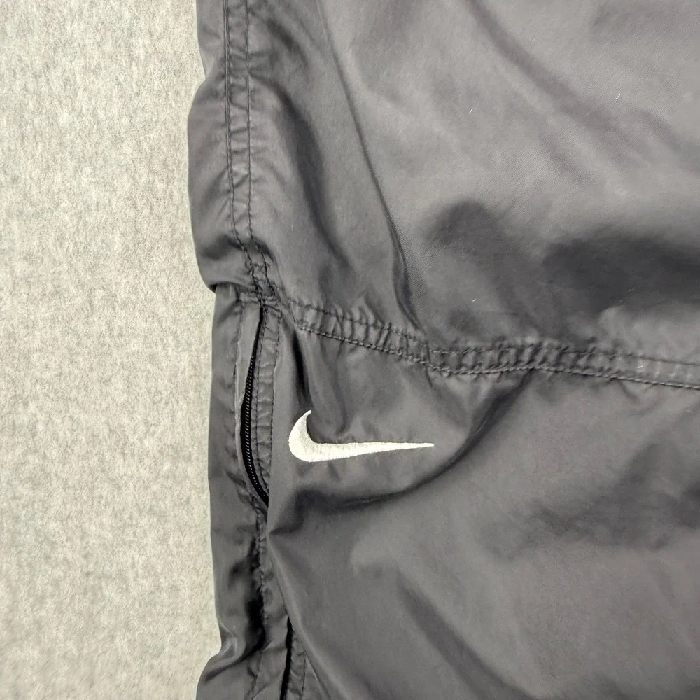 Vintage Nike Track Pants Mens Medium Black‎ Lined Windbreaker Ankle Zip Joggers