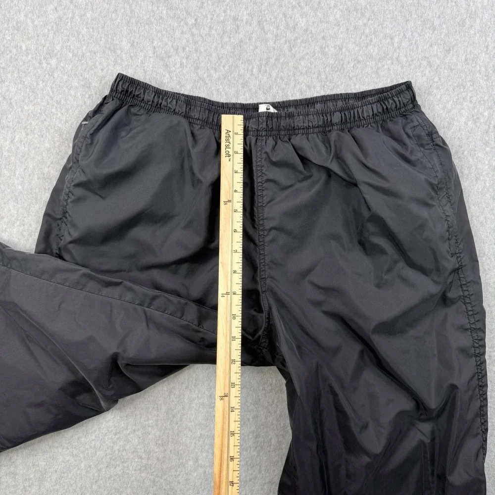 Vintage Nike Track Pants Mens Medium Black‎ Lined Windbreaker Ankle Zip Joggers