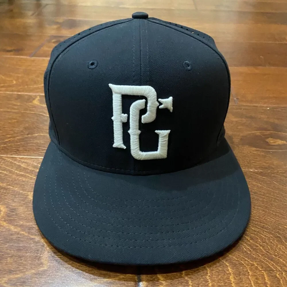 Perfect Game Hoffman PG National Black White Fitted Cap Hat Men's Size L/XL
