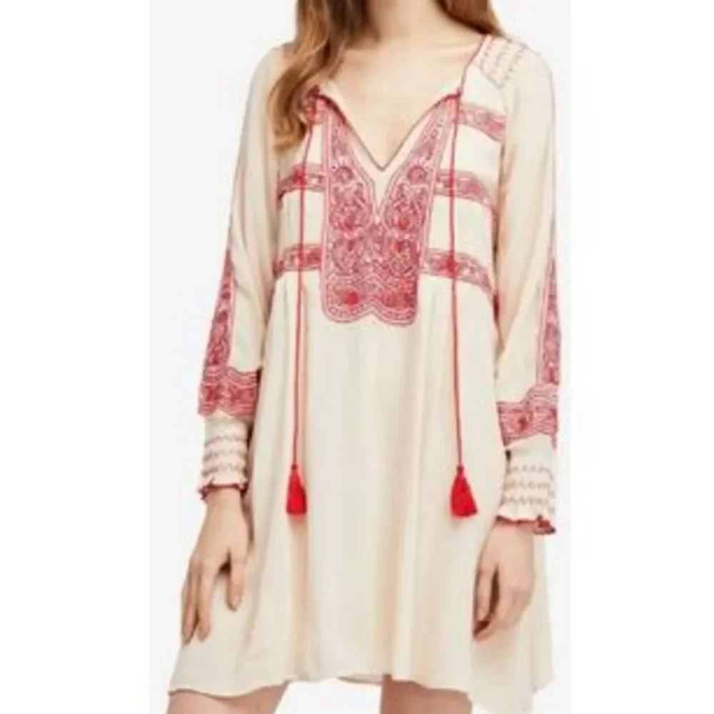 Free People Wind Willow Embroidered Mini Dress