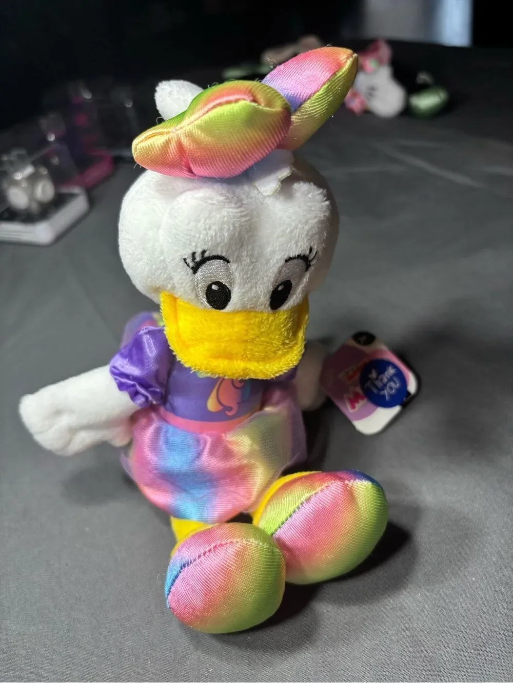New Disney Daisy Duck Unicorn Plush Toy - White & Rainbow
