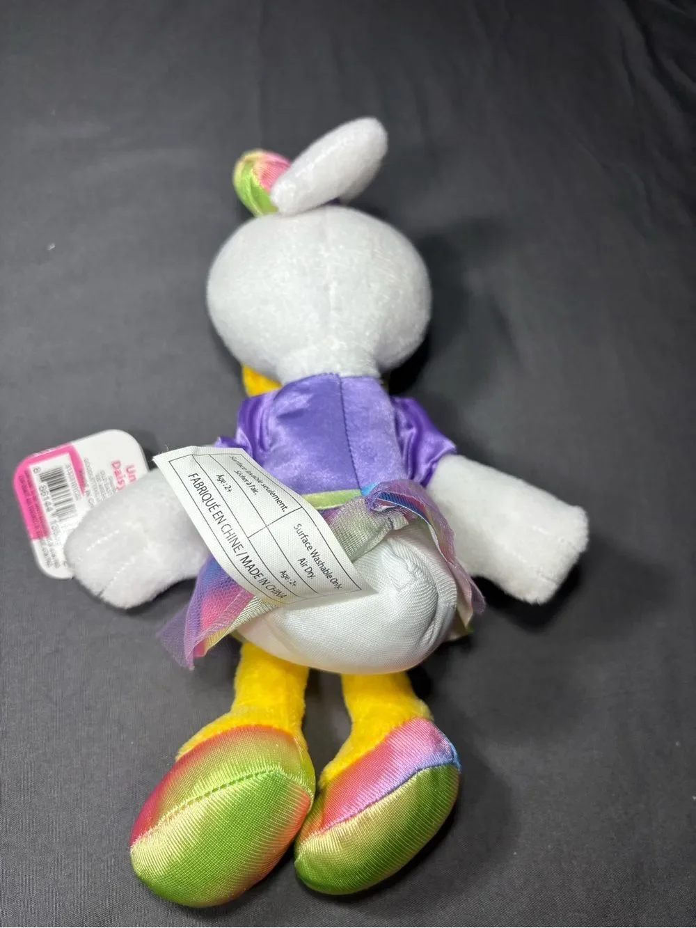 New Disney Daisy Duck Unicorn Plush Toy - White & Rainbow