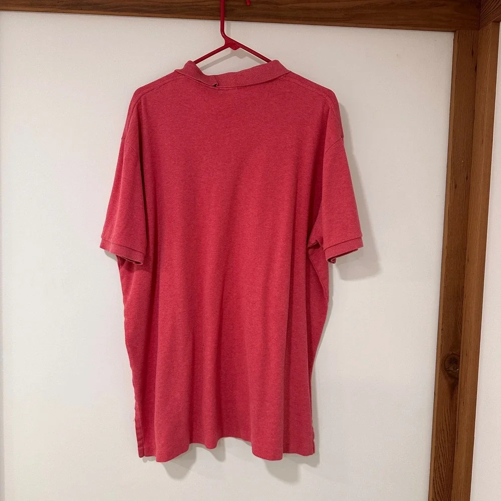 Polo Ralph Lauren Short Sleeve Polo Shirt Mens XL Red Heathered Pony Logo Preppy