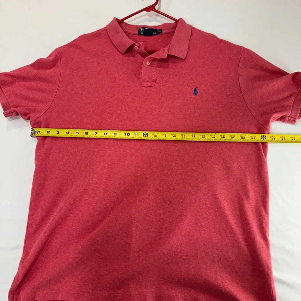 Polo Ralph Lauren Short Sleeve Polo Shirt Mens XL Red Heathered Pony Logo Preppy