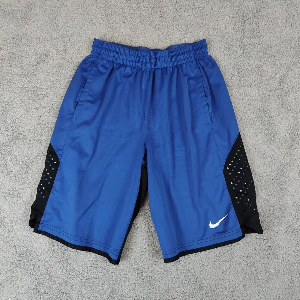Nike Dri Fit Shorts Mens Medium Blue Black color block Basketball Athletic summ