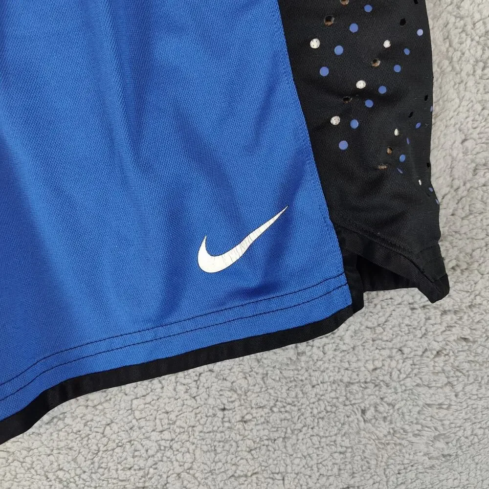 Nike Dri Fit Shorts Mens Medium Blue Black color block Basketball Athletic summ