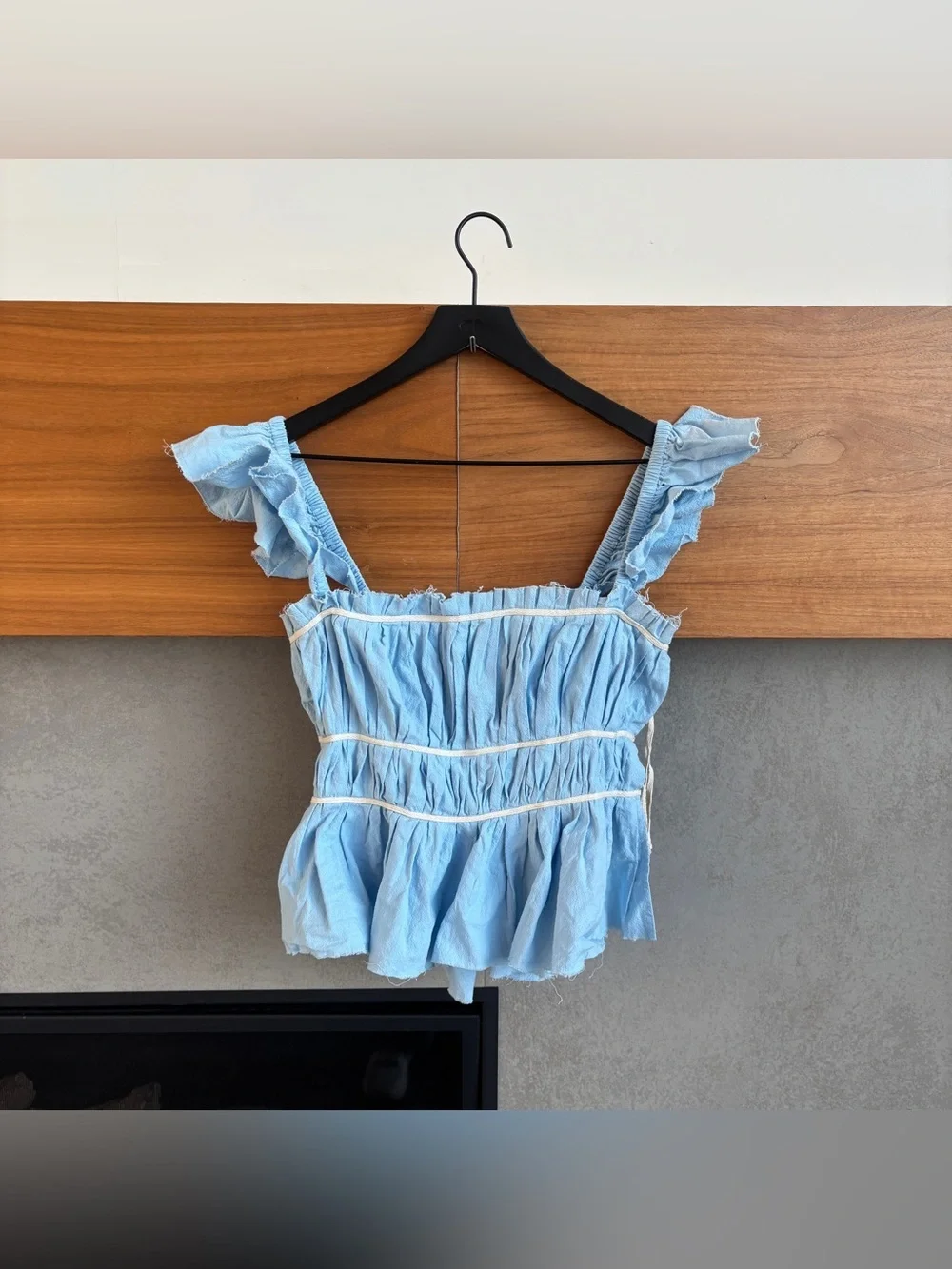 FREE PEOPLE Claude Corset Top In Baby Blue, Size S