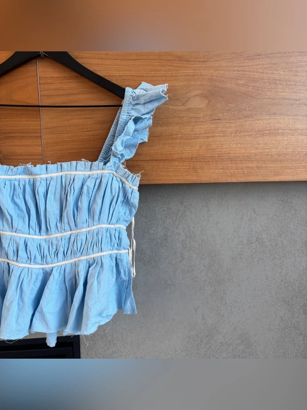 FREE PEOPLE Claude Corset Top In Baby Blue, Size S