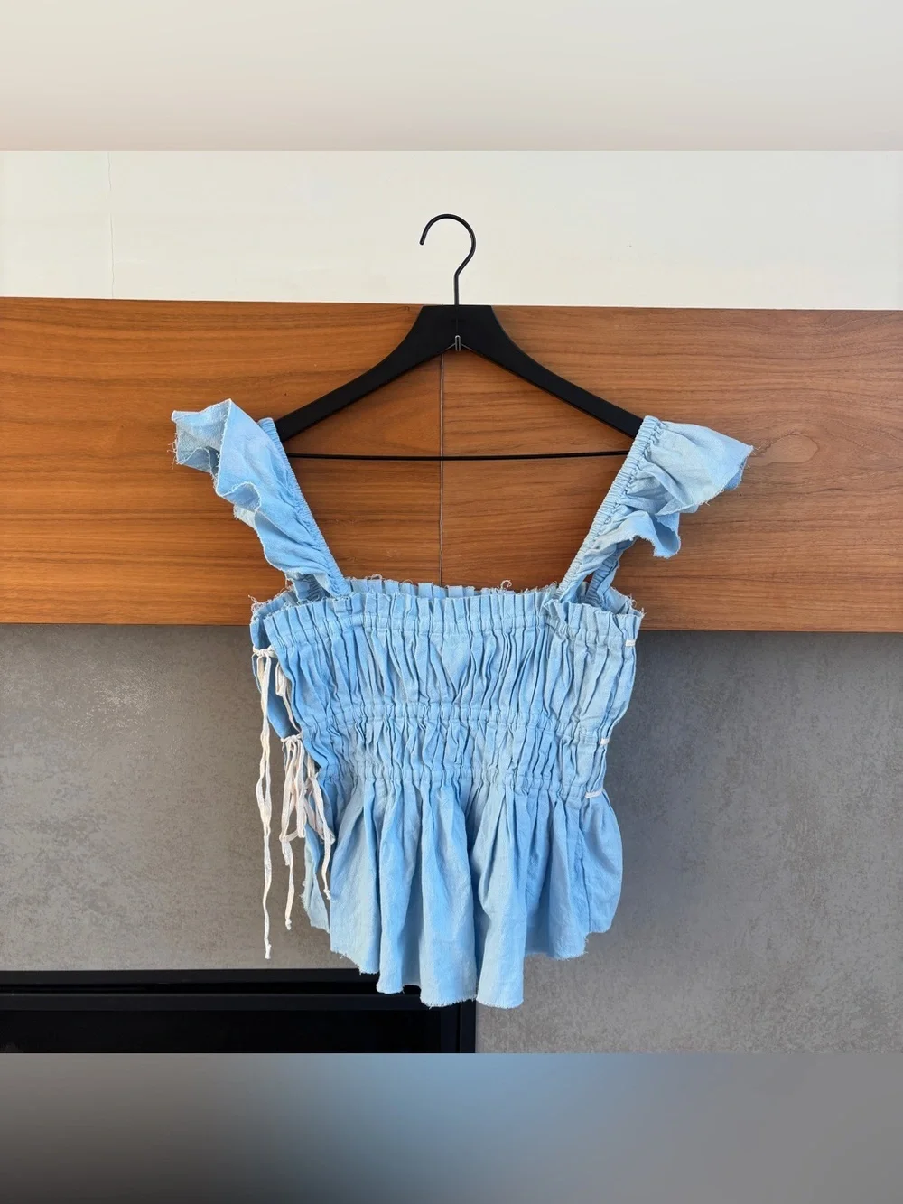 FREE PEOPLE Claude Corset Top In Baby Blue, Size S