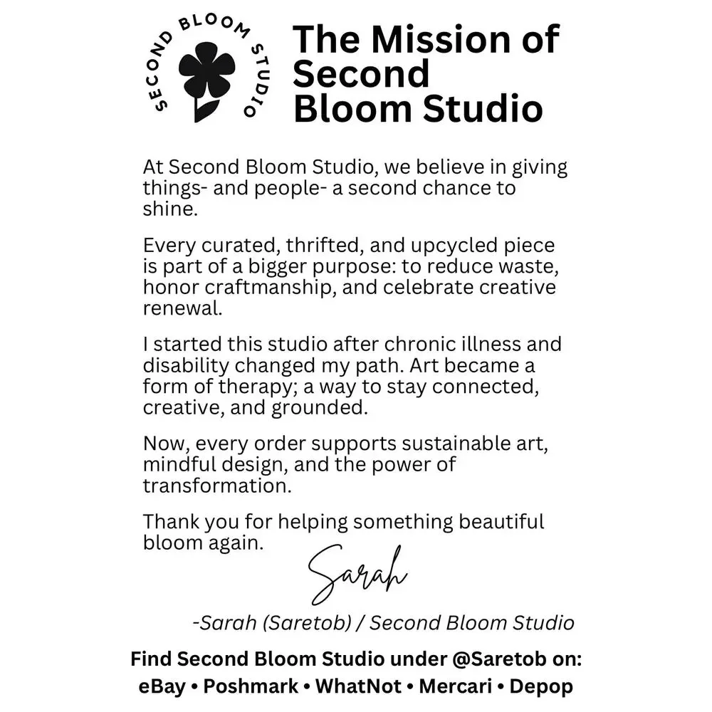 Second Bloom Studio description handmade