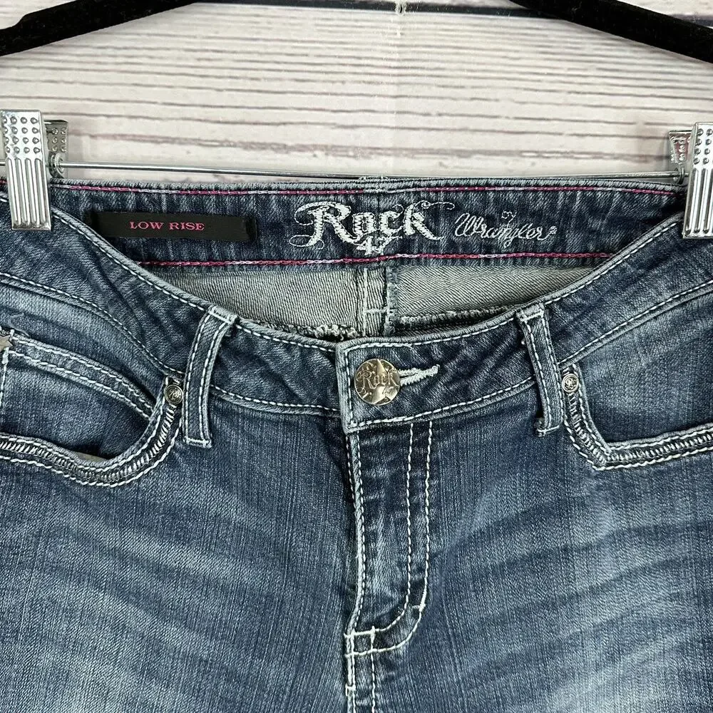 Wrangler Rock 47‎ Jeans Womens 6 Blue Bootcut Western Cowgirl Rodeo Ranch