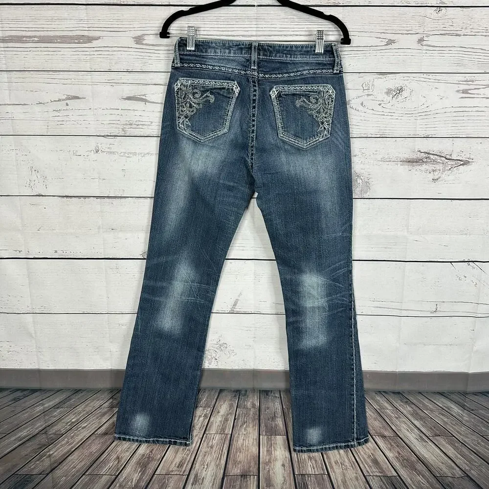 Wrangler Rock 47‎ Jeans Womens 6 Blue Bootcut Western Cowgirl Rodeo Ranch