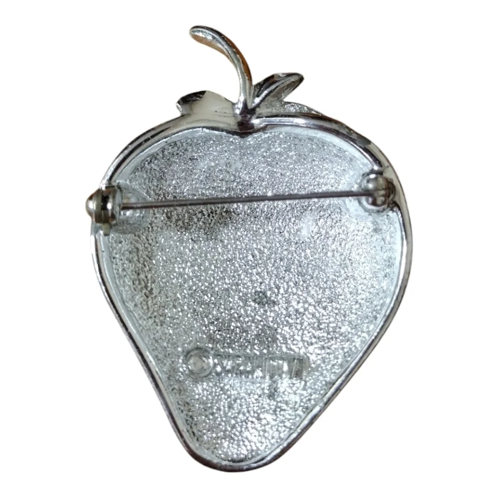 Vintage 1970's Sarah Coventry Silver Strawberry Ice Brooch Pin‎