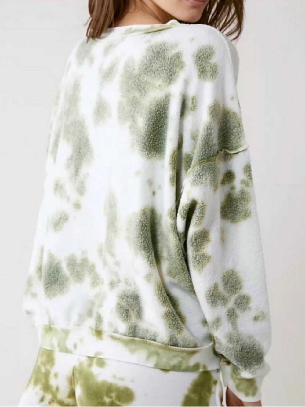 Intimately Free People Kelly Tie Dye Green Washed Sweatshirt Oversized Small