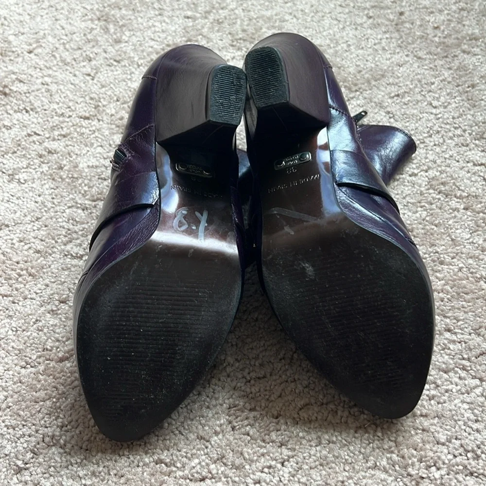 Lola Torres Leather Ankle Boots (eggplant)