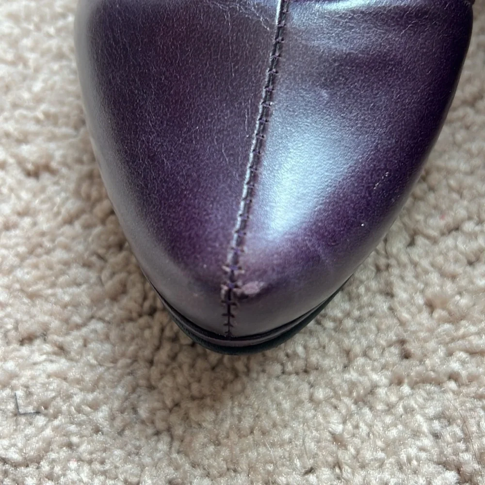Lola Torres Leather Ankle Boots (eggplant)