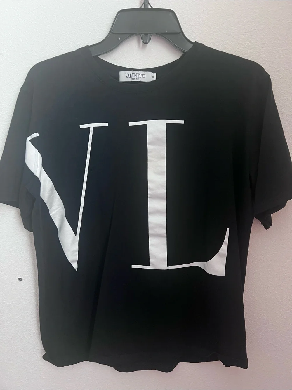 Valentino Black Tee with White VL Logo