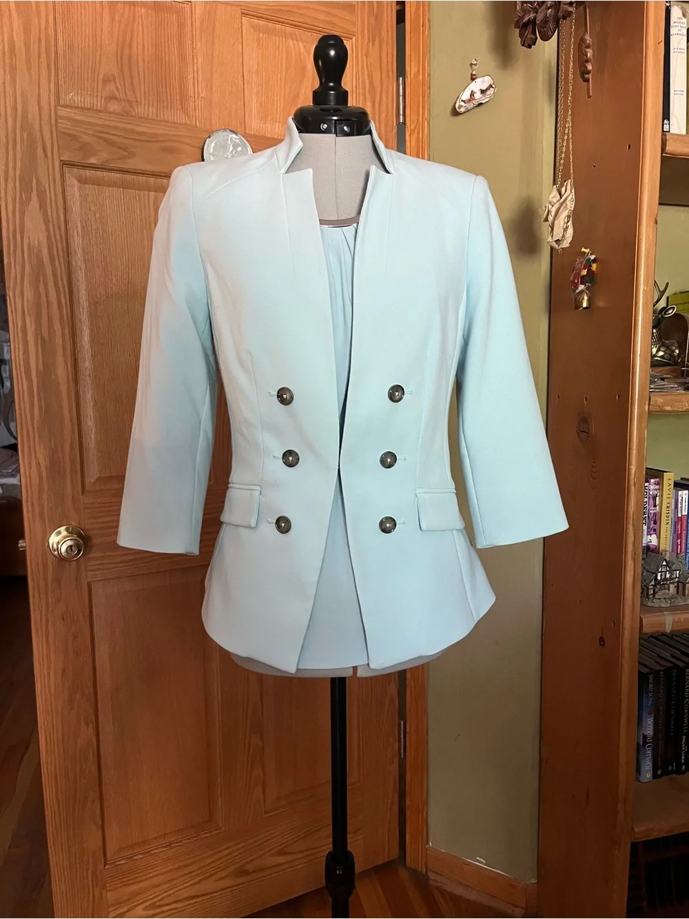 White House Black Market Pale Blue pantsuit
