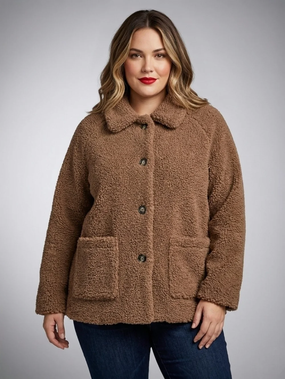 Anthropologie Bernardo XL Brown Faux Sherpa Barn Coat Cozy Teddy Jacket For Fall