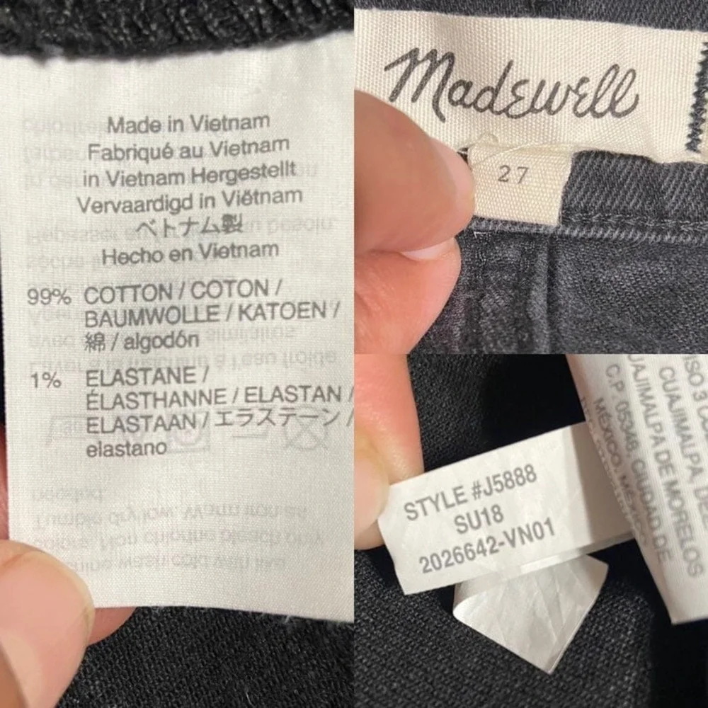 Madewell Stretch Denim Straight Mini‎ Skirt in Lunar Wash: Step-Hem Edition