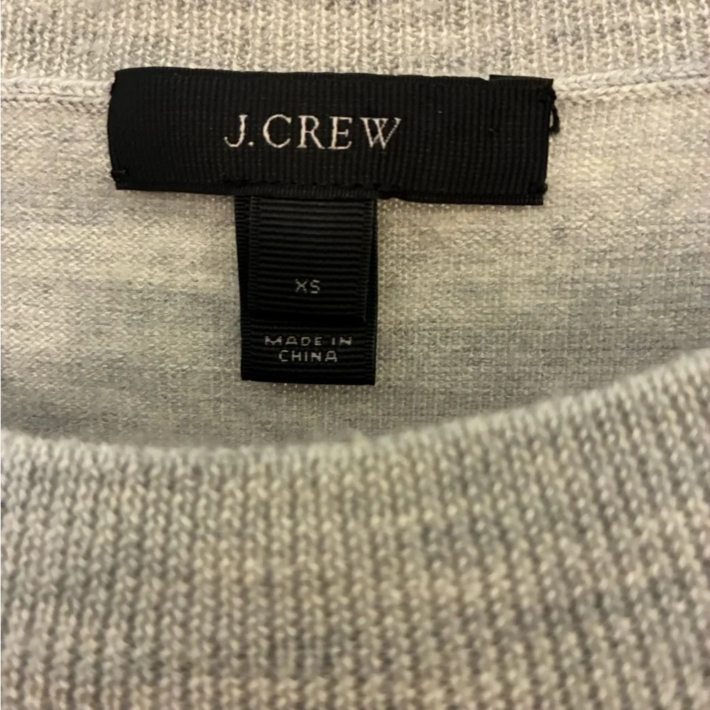J. Crew Tippi Heather Gray Sweater with Navy Heart