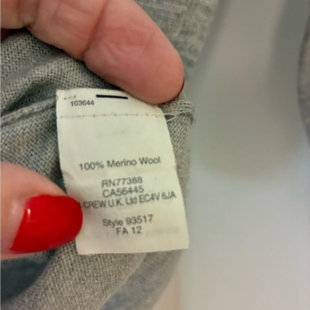 J. Crew Tippi Heather Gray Sweater with Navy Heart