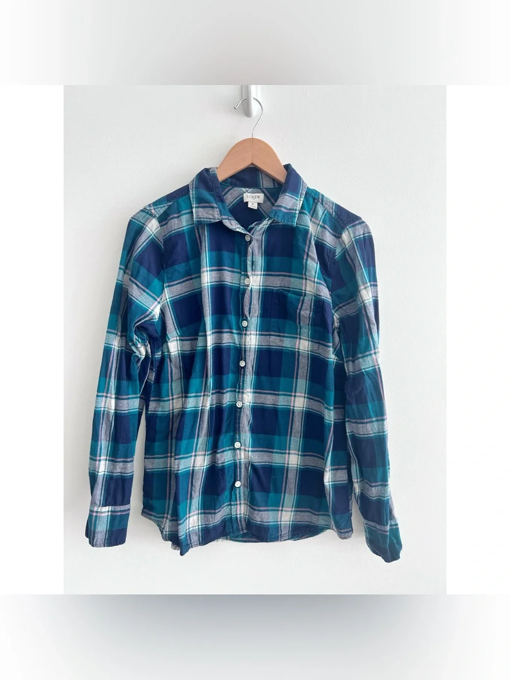 J. Crew Blue Green Plaid Button-Down Shirt
