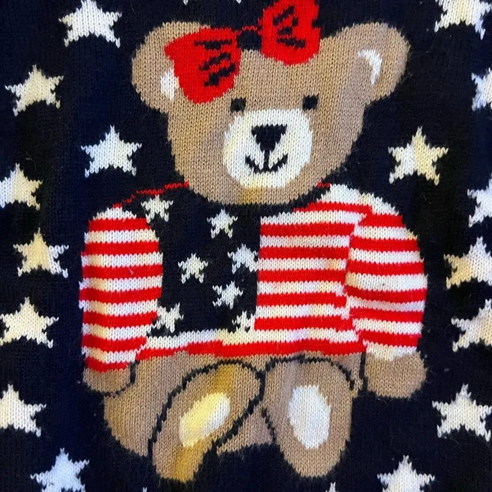 Vintage Basic Editions Navy Sweater with Bear and Stars
