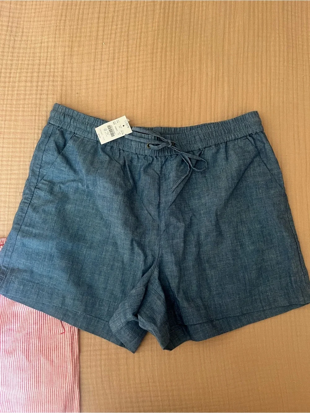 J. Crew Light Chambray Drawstring Shorts - Light Blue