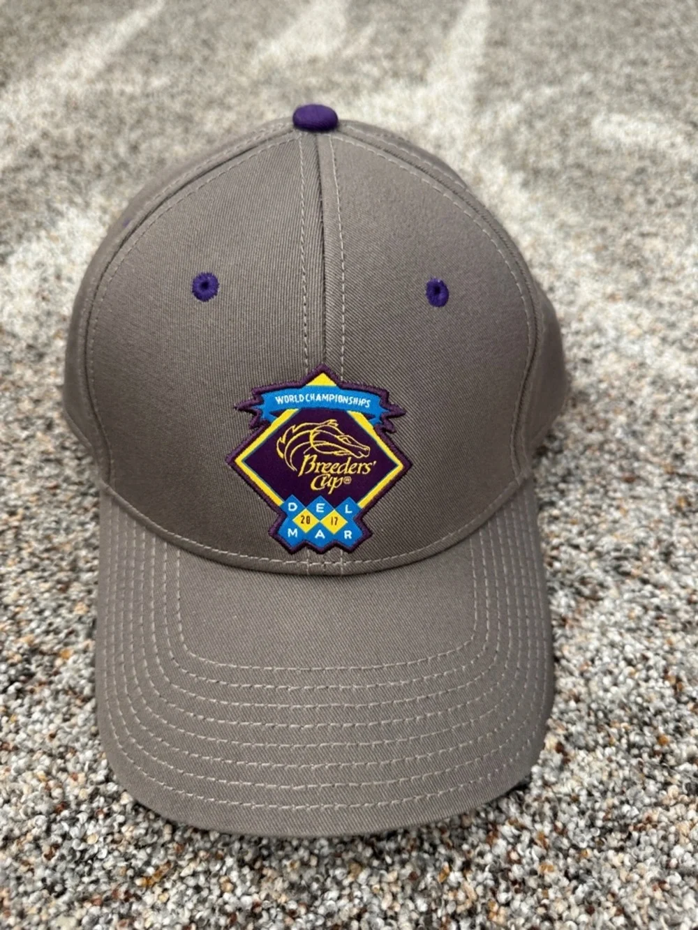 Breeders' Cup Embroidered Logo Baseball Cap - Taupe with Purple Accents