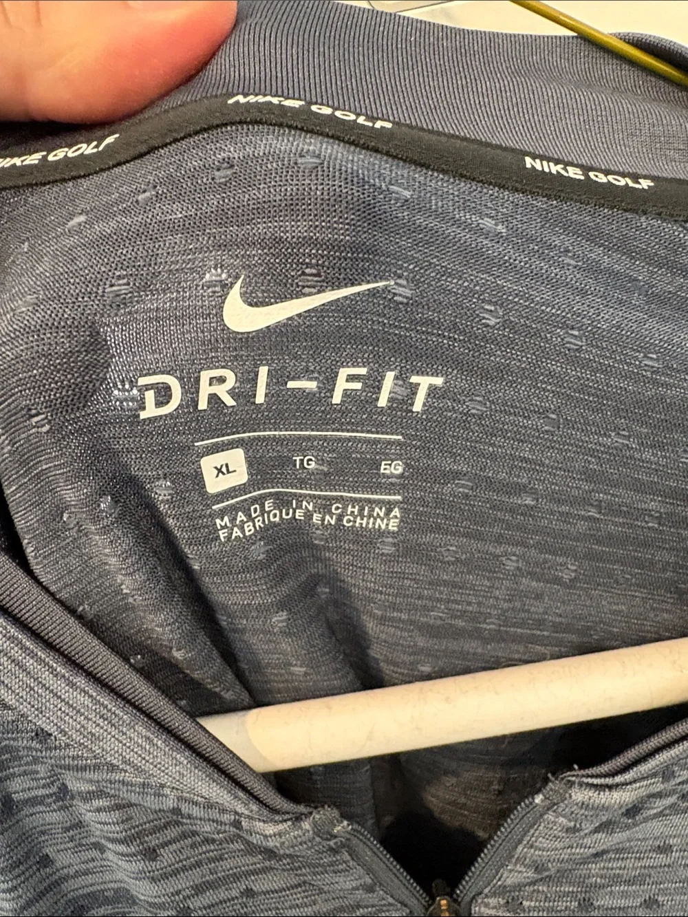 Nike Blue/Gray Dri-FIT Quarter-Zip Blade Collar Golf Pullover
