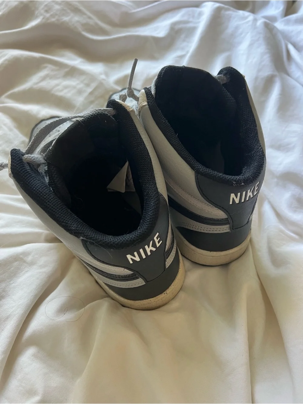 Nike Court Vision Men's Mid-Top Sneakers in Gray/Black/White