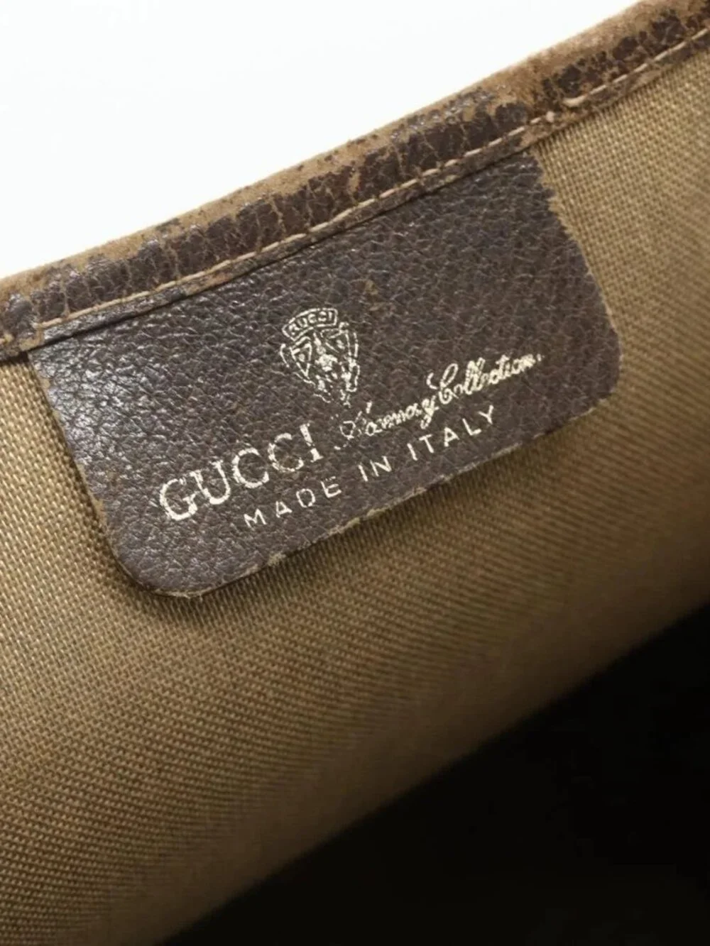 GUCCI GG Supreme Web Sherry Line Tote Bag PVC Beige Red 16 002 4487 Auth