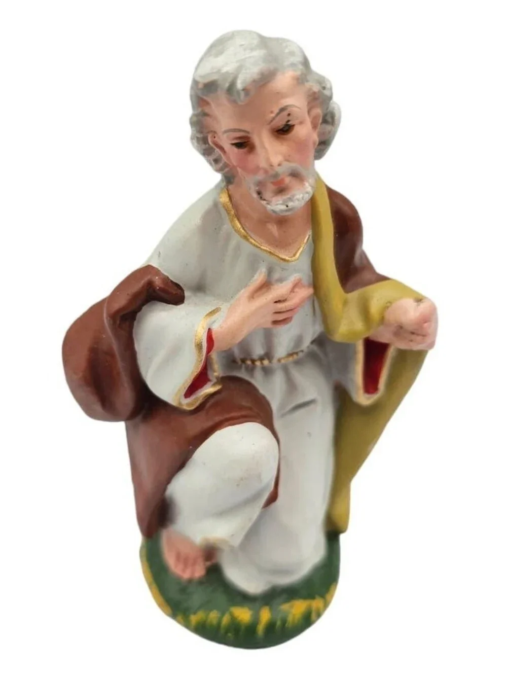 Vintage 1960s Paper Mache Christmas Nativity Figure Kneeling Wise Man Fontanini