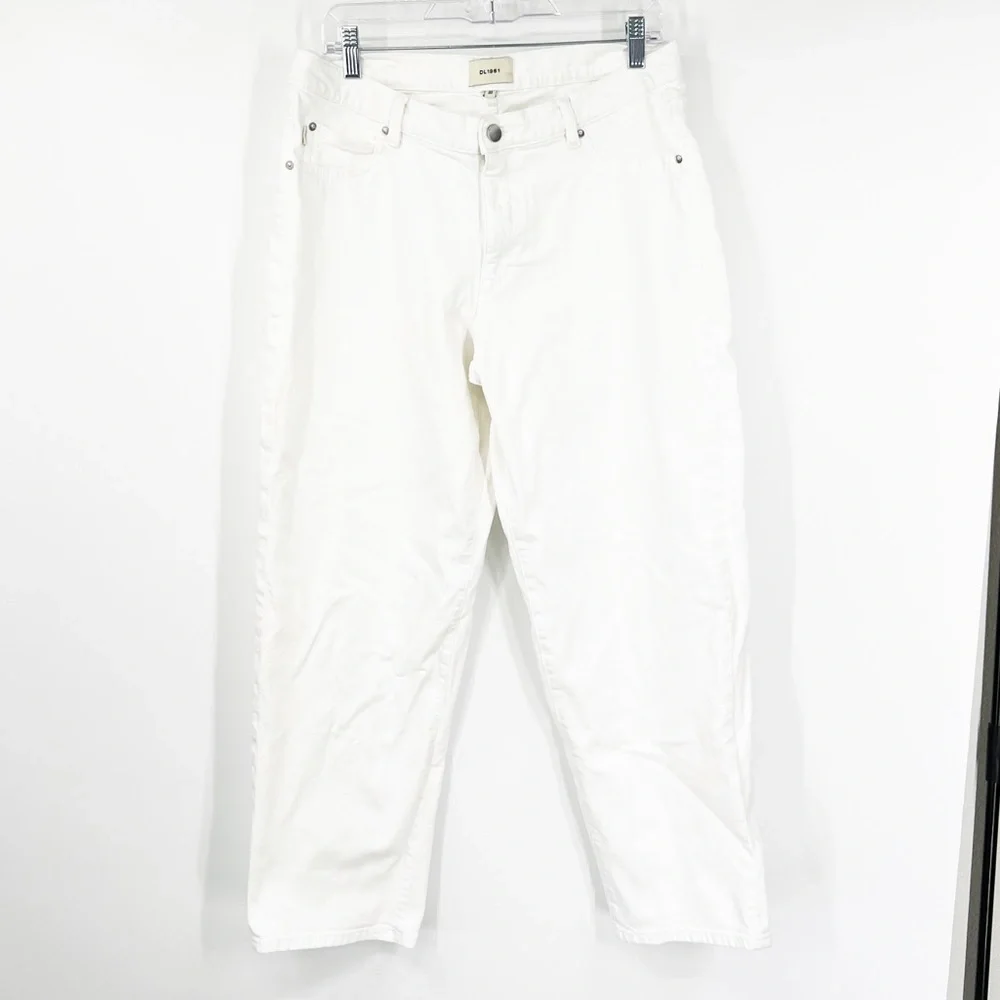 DL1961 Thea Boyfriend Relaxed Tapered Jeans White 27”