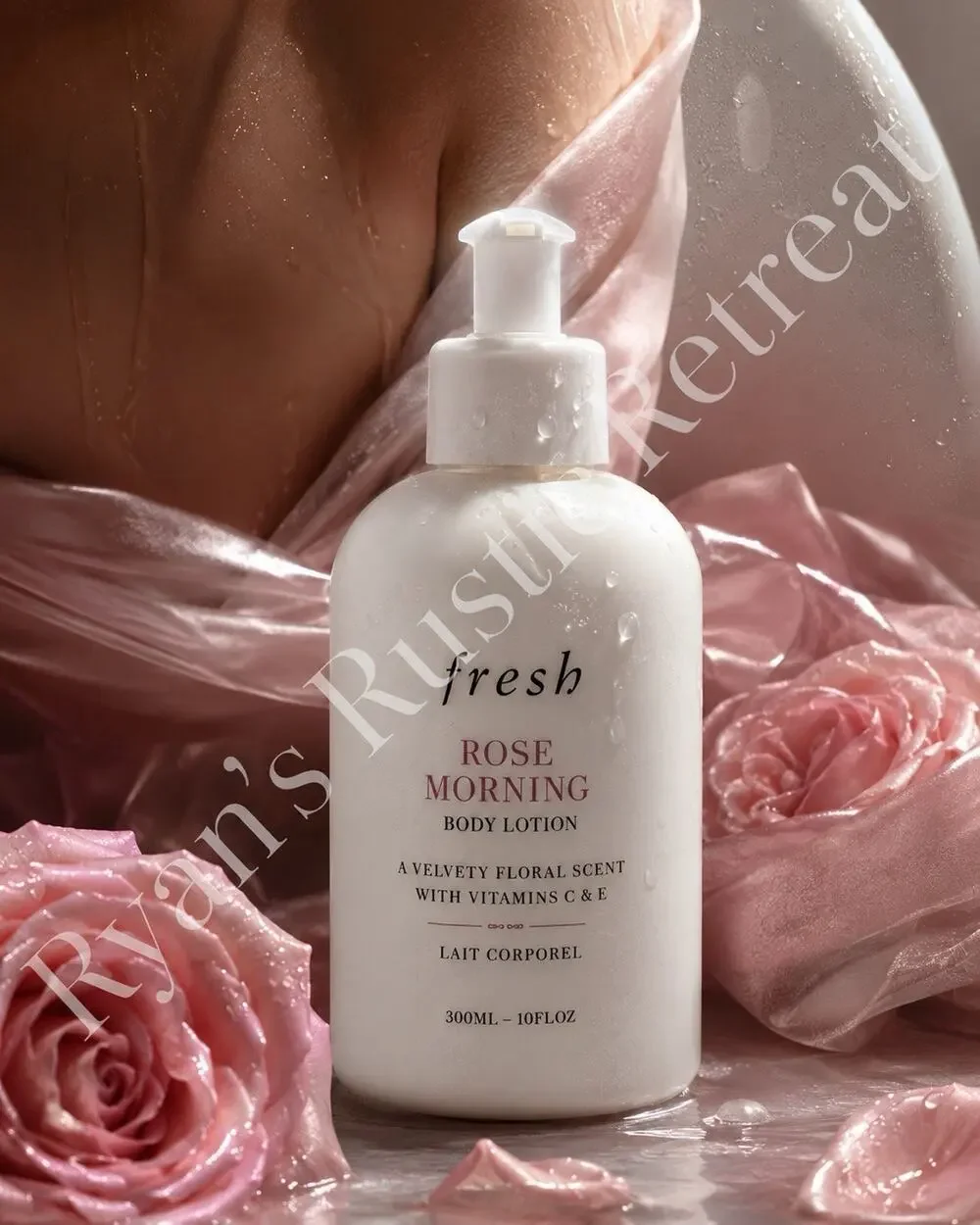 fresh - Rose Morning - Body Lotion - A Velvety Floral Scent - 10 fl oz/ 300 mL