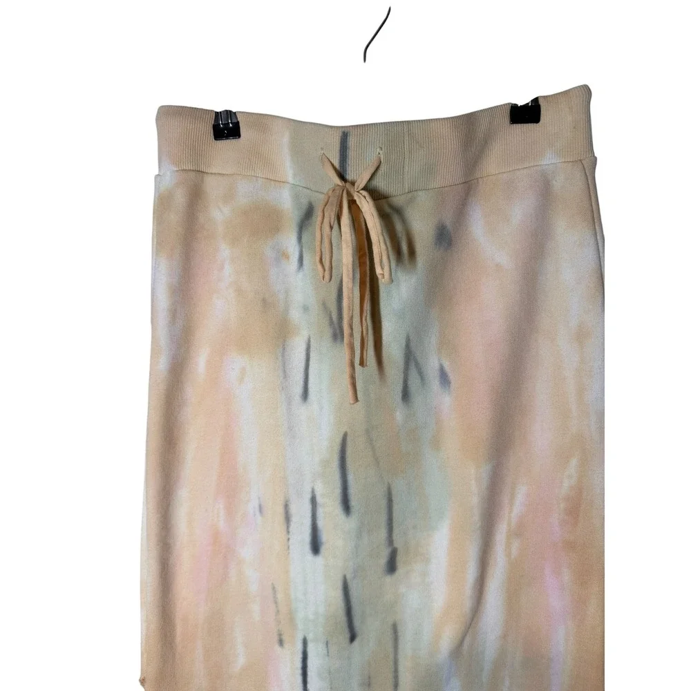 Young Fabulous & Broke Beige Tie-Dye Midi Skirt with Pastel Accents