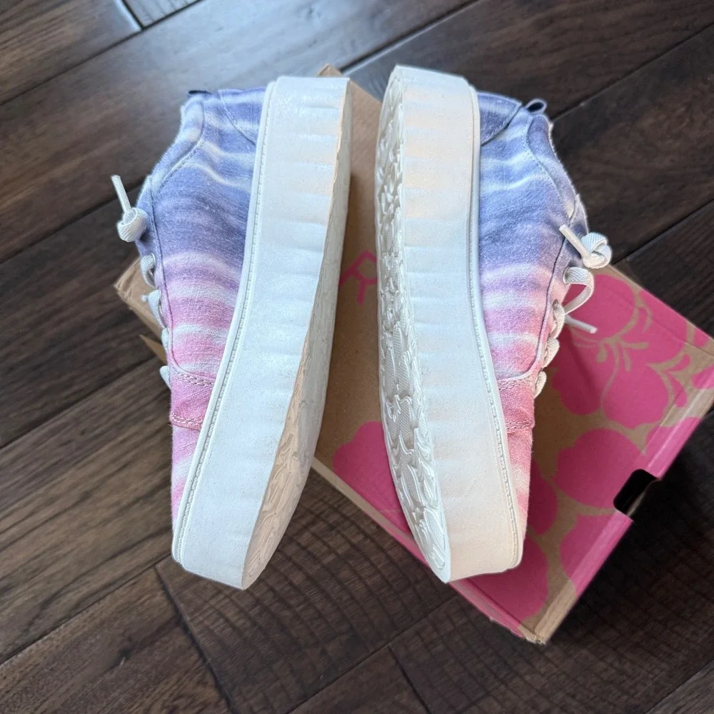 Roxy Sheilahh Color Dew Tie Dye Platform Sneakers Shoes Women's Size‎ 7