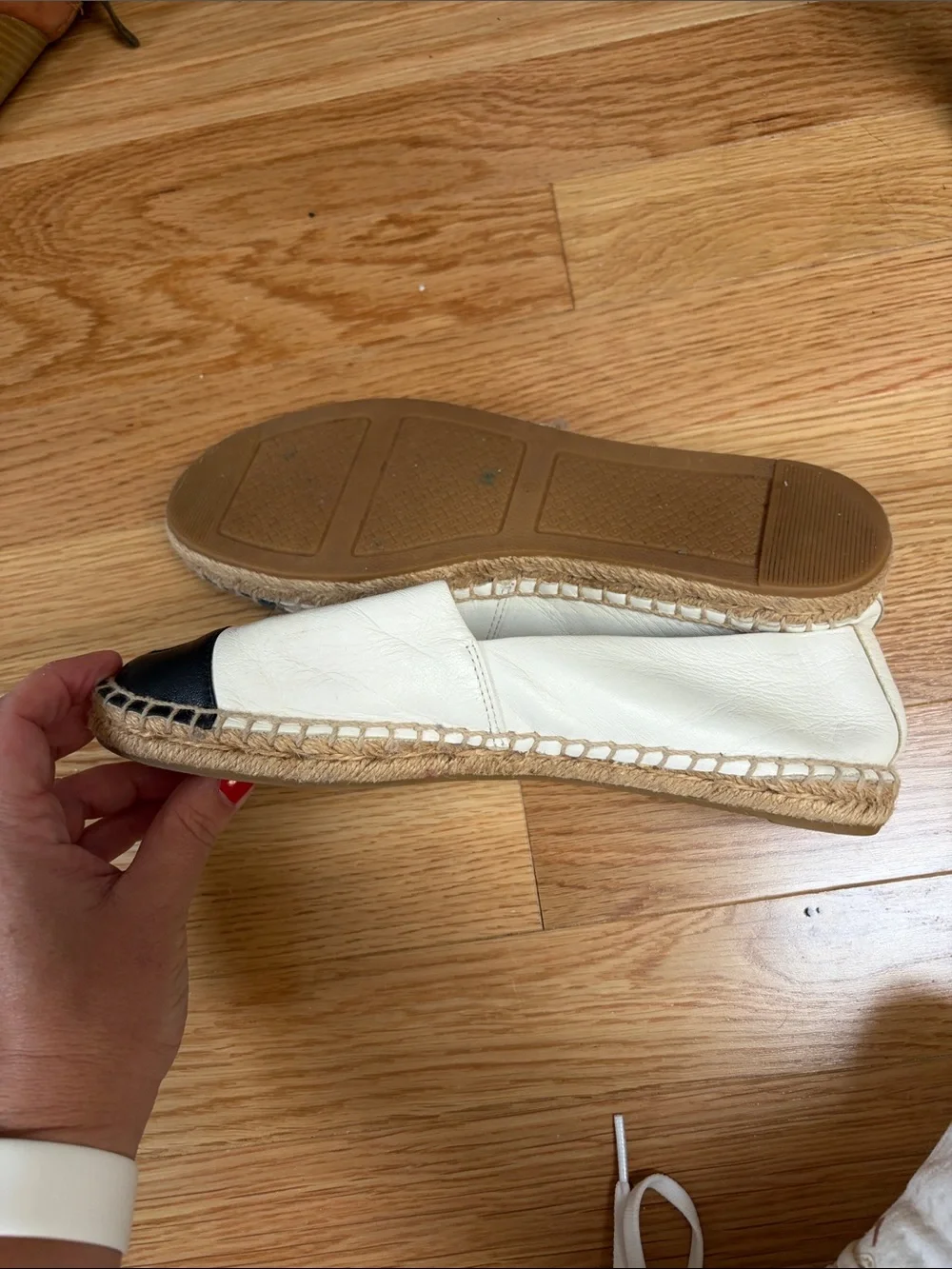 Tory Burch cream leather