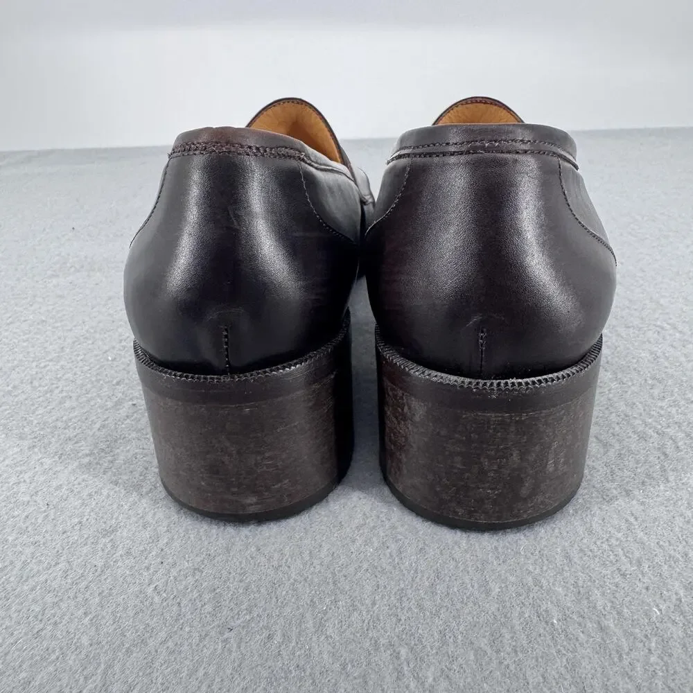 Cole Haan Tassel Loafer‎ Pumps Womens 8 B Brown Block Heels Made In Italy F8920