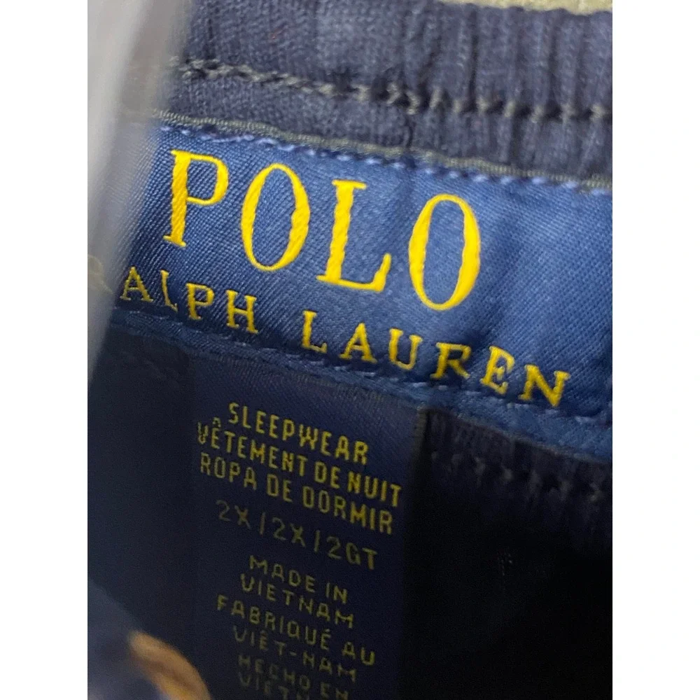 Polo Ralph Lauren Navy Blue Polo Bear Cotton Pajama Sleep Pants Mens Size 2X