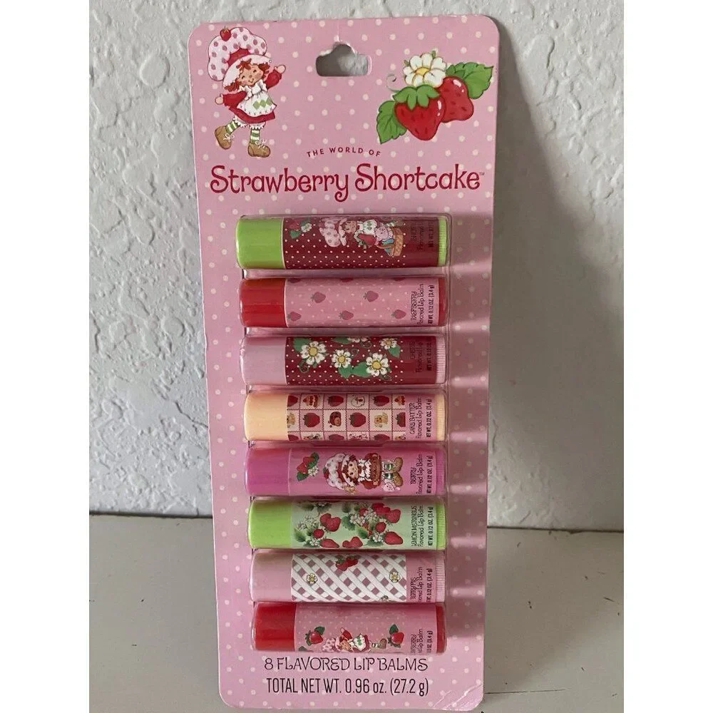 8 Pack Strawberry Shortcake Flavored Lip Balms Lemon Meringue Cake‎ Batter NEW