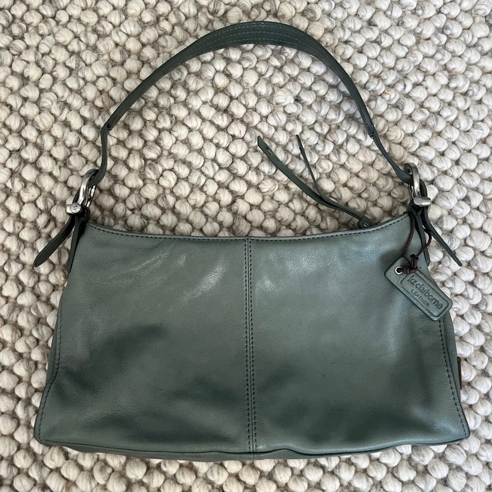 Liz Claiborne Olive Green Leather Shoulder Bag