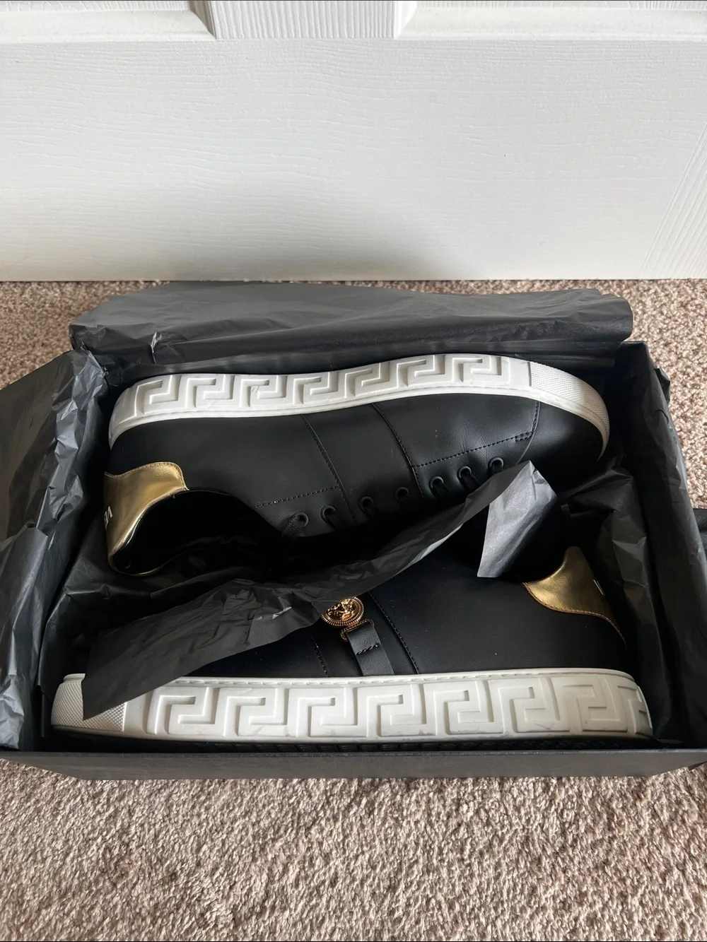 Greca Leather Sneakers