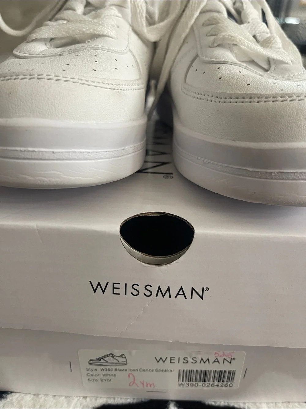 WEISSMAN White Blaze 390 Dance Sneakers with Covers