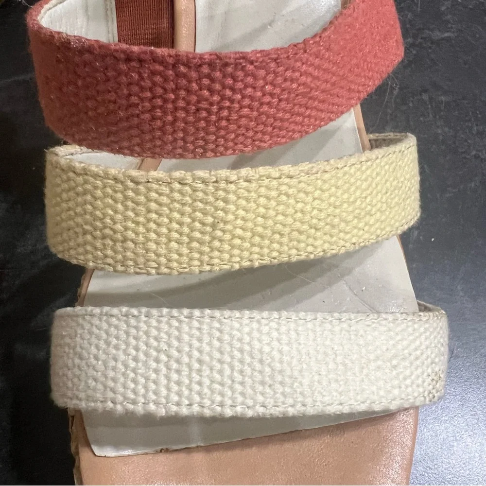 Nine West Espadrille Wedge Heel 9 Brown Pink Yellow White Strap Boho Chic Summer